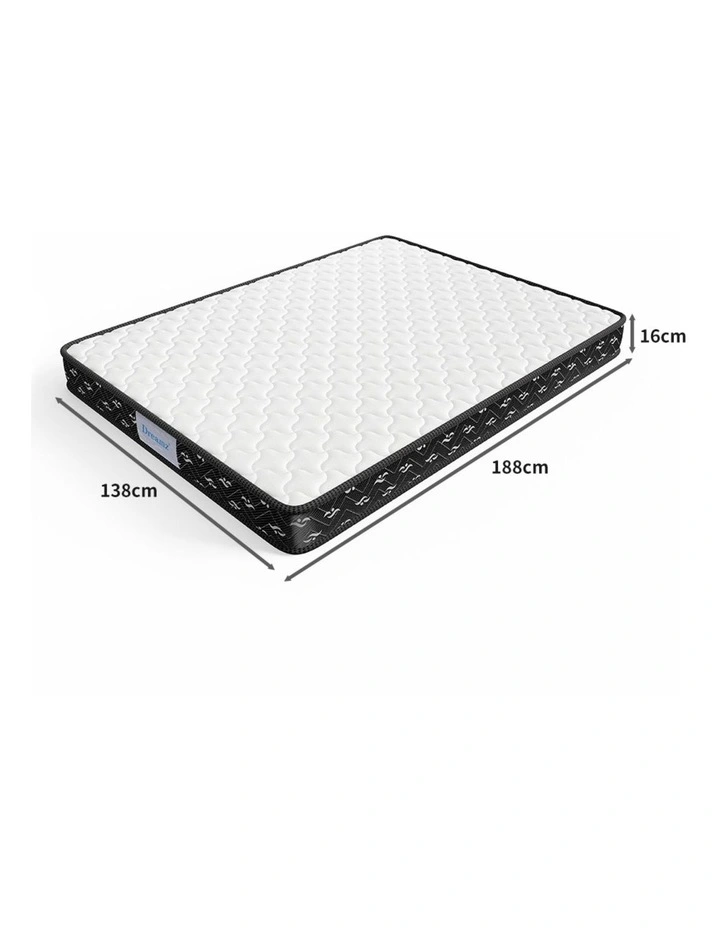 Double Spring Mattress Medium Soft 16cm in White image 2
