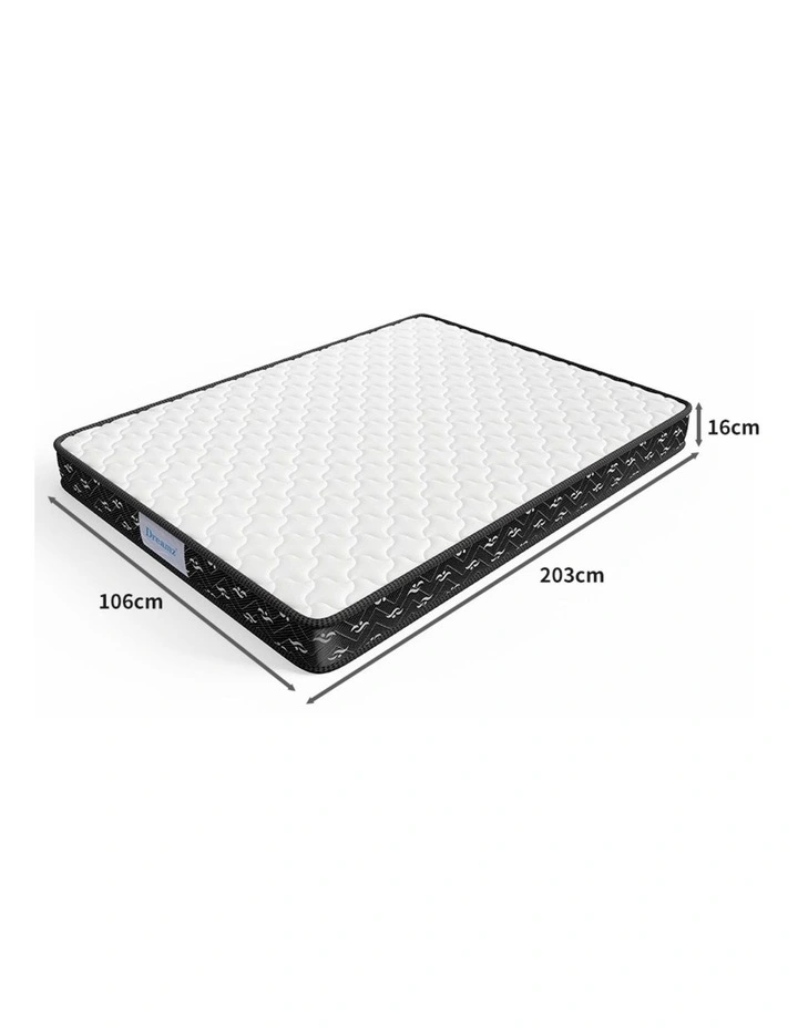 King Single Spring Mattress Medium Soft 16cm in White image 2
