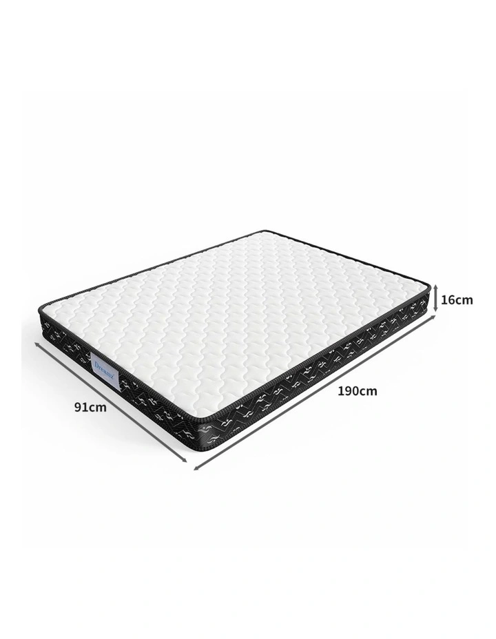 Single Spring Mattress Medium Soft 16cm in White image 2