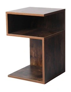 2x Bedside Wood Side Table in Brown