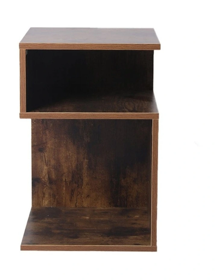 2x Bedside Wood Side Table in Brown image 2