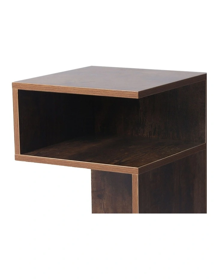 2x Bedside Wood Side Table in Brown image 4