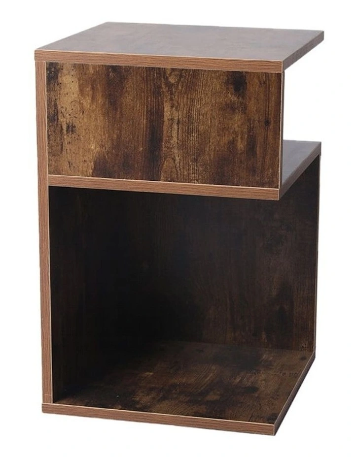2x Bedside Wood Side Table in Brown image 5