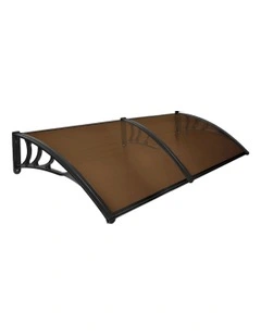 Window Door Awning Canopy 1x2.4m in Brown/Black