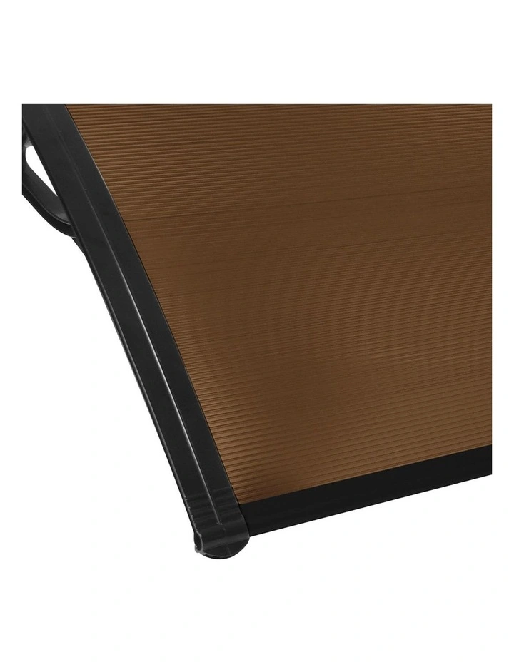Window Door Awning Canopy 1x2.4m in Brown/Black image 4