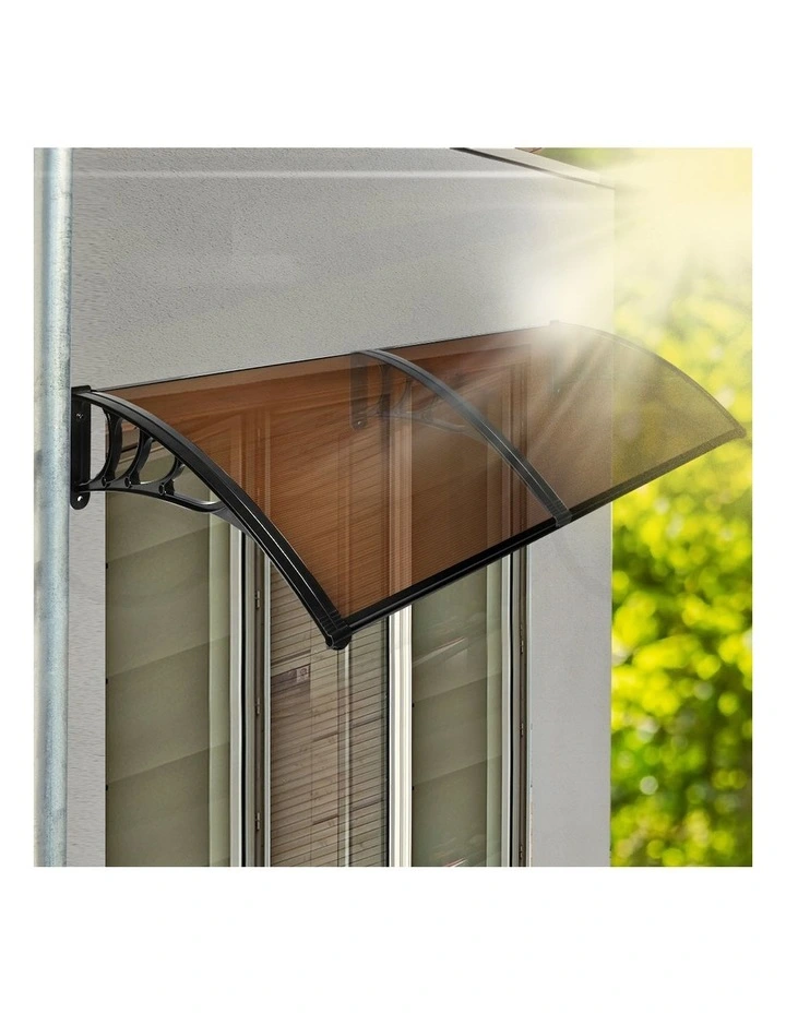 Window Door Awning Canopy 1x2.4m in Brown/Black image 7