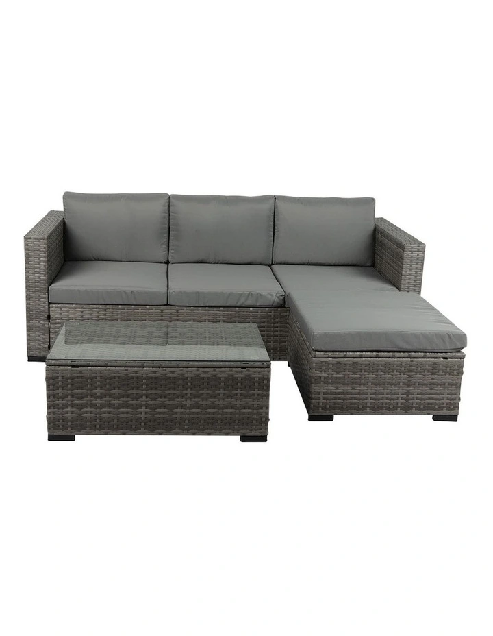 Outdoor Sofa Chair & Table Set 5 Piece in Grey image 2