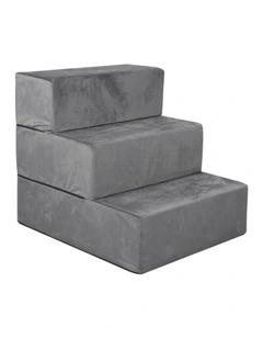 Portable Medium Pet Stairs 3 Steps in Grey