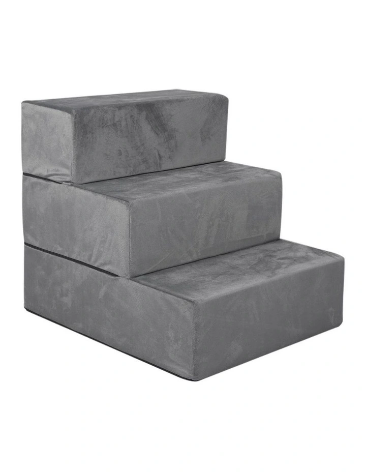 Portable Medium Pet Stairs 3 Steps in Grey image 1
