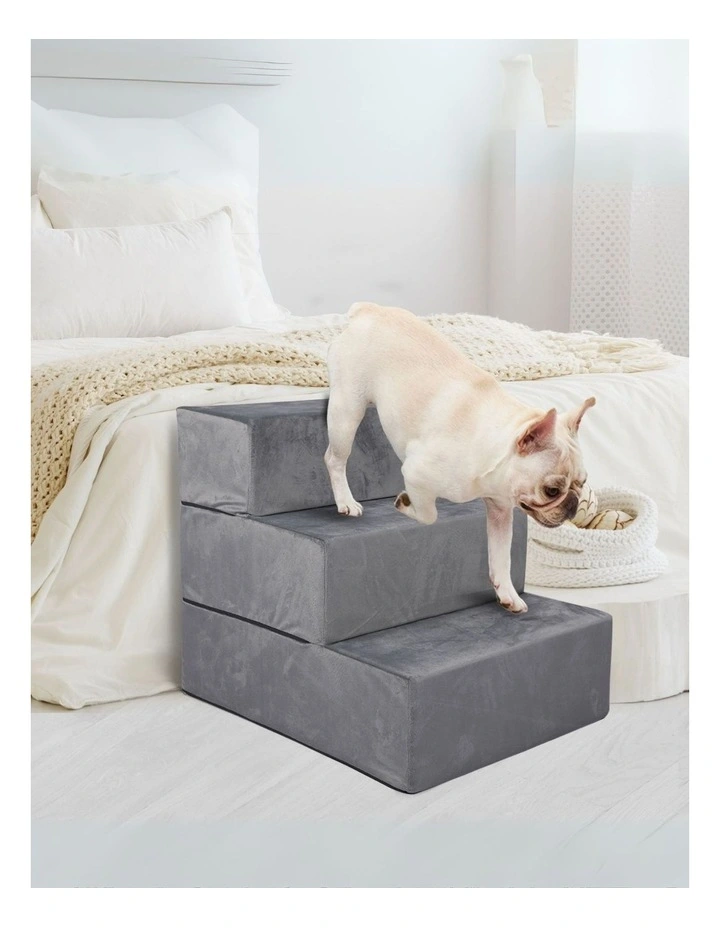 Portable Medium Pet Stairs 3 Steps in Grey image 7