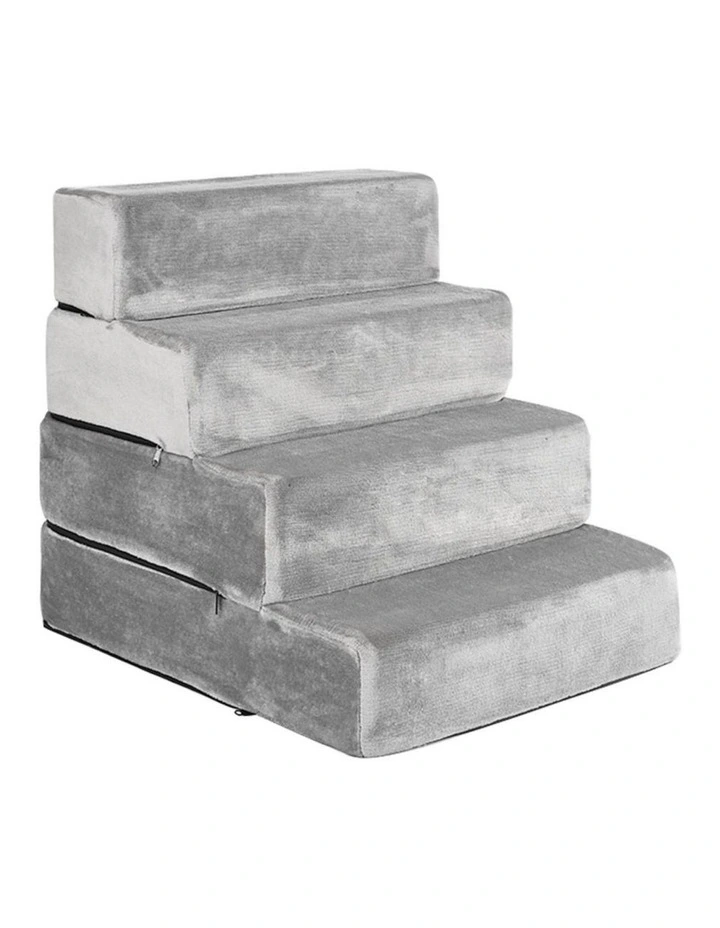 XL Portable Pet Stairs 4 Step Ramp in Grey image 1