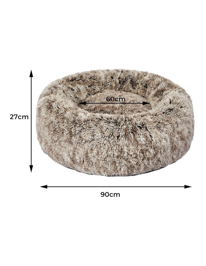 Large Donut Nest Pet Bed in Coffee image 3