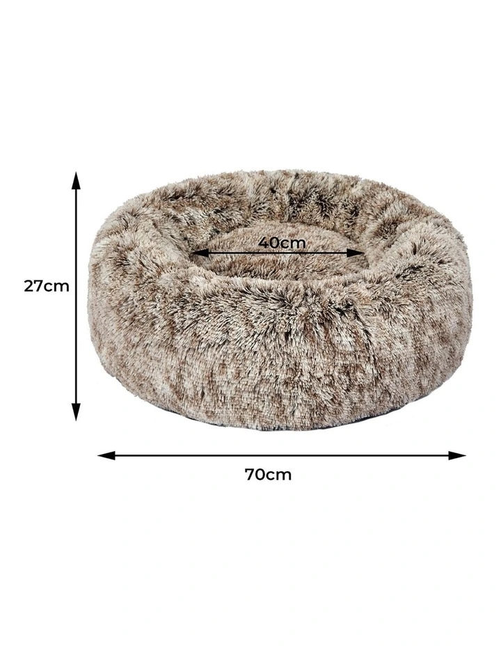 Medium Donut Nest Pet Bed in Coffee image 3