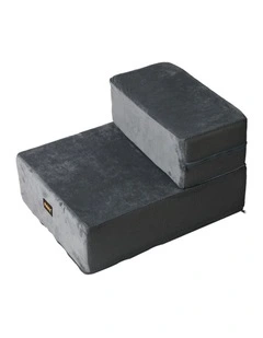 Portable 2 Steps Dog Ramp in Grey