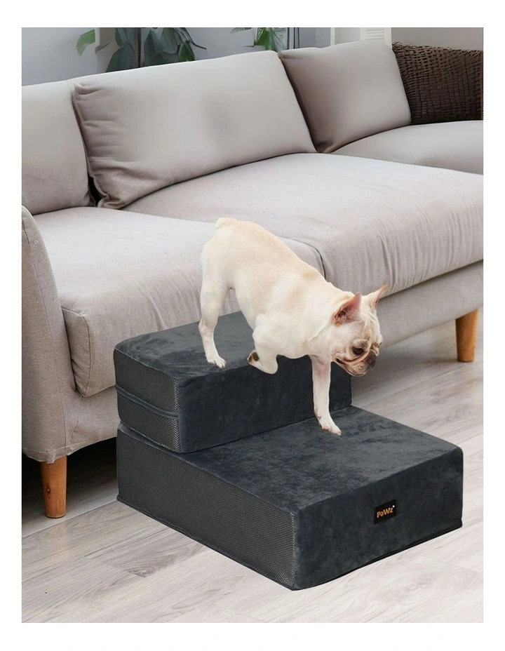 Portable 2 Steps Dog Ramp in Grey image 2