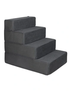 Portable Dog Ramp 4 Steps in Grey