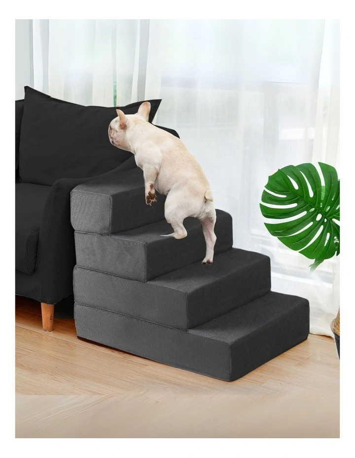 Portable Dog Ramp 4 Steps in Grey image 2