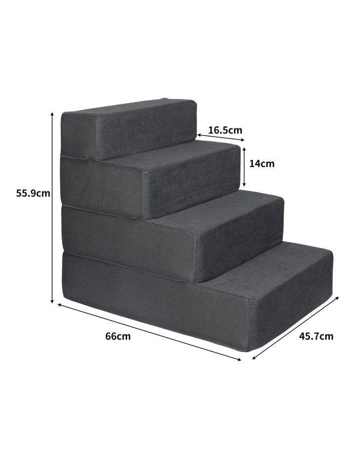 Portable Dog Ramp 4 Steps in Grey image 3