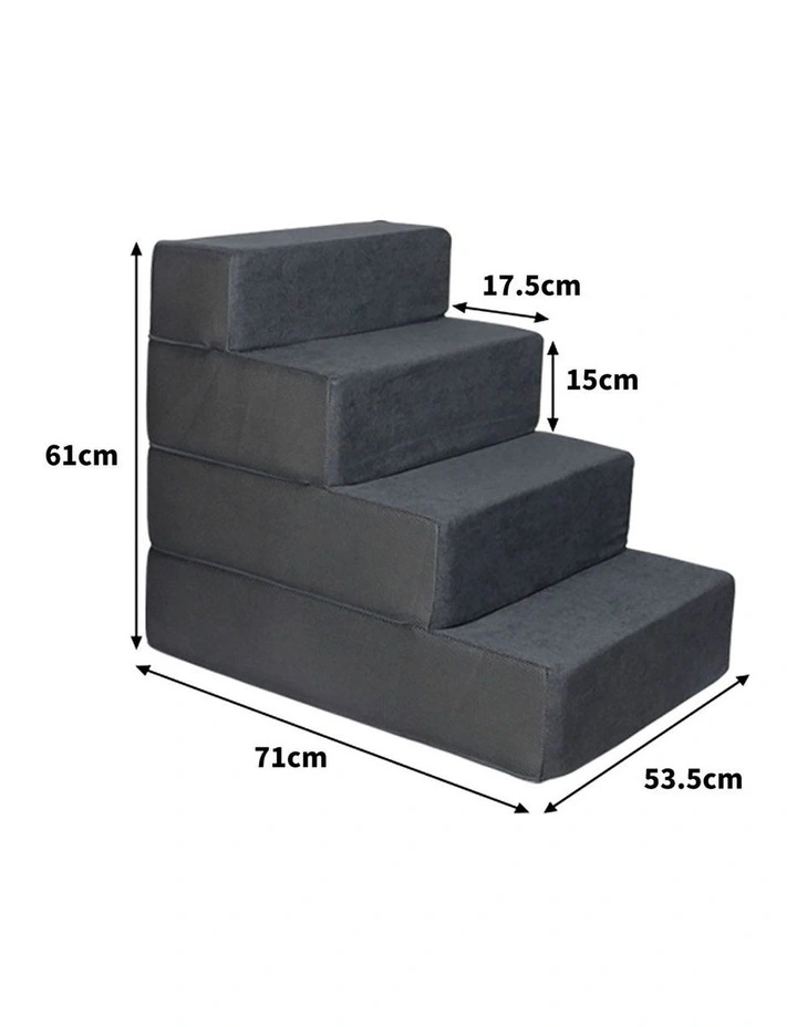 Large Portable Dog Ramp 4 Steps in Grey image 3