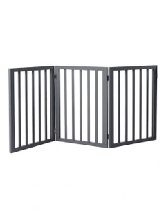 Wooden Dog Fence 3 Panel in Grey