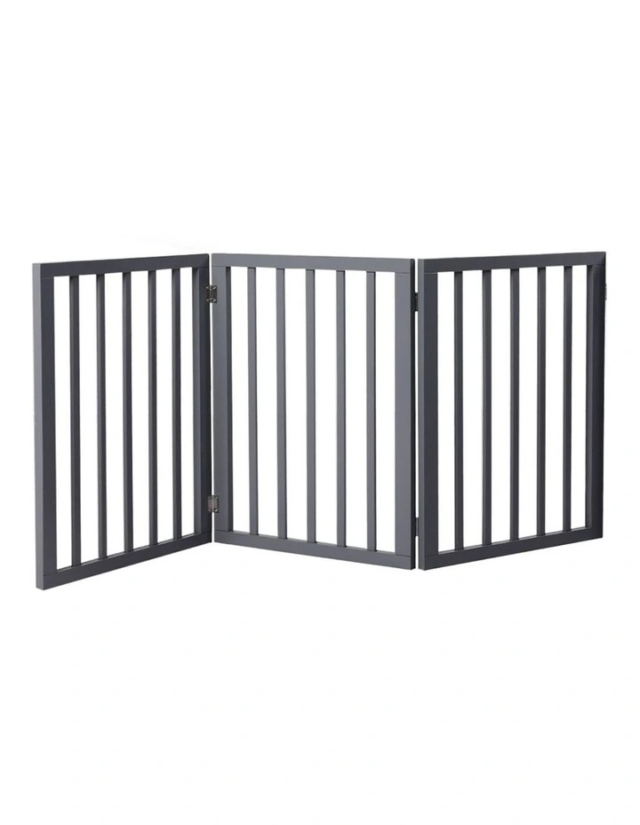 Wooden Dog Fence 3 Panel in Grey image 1