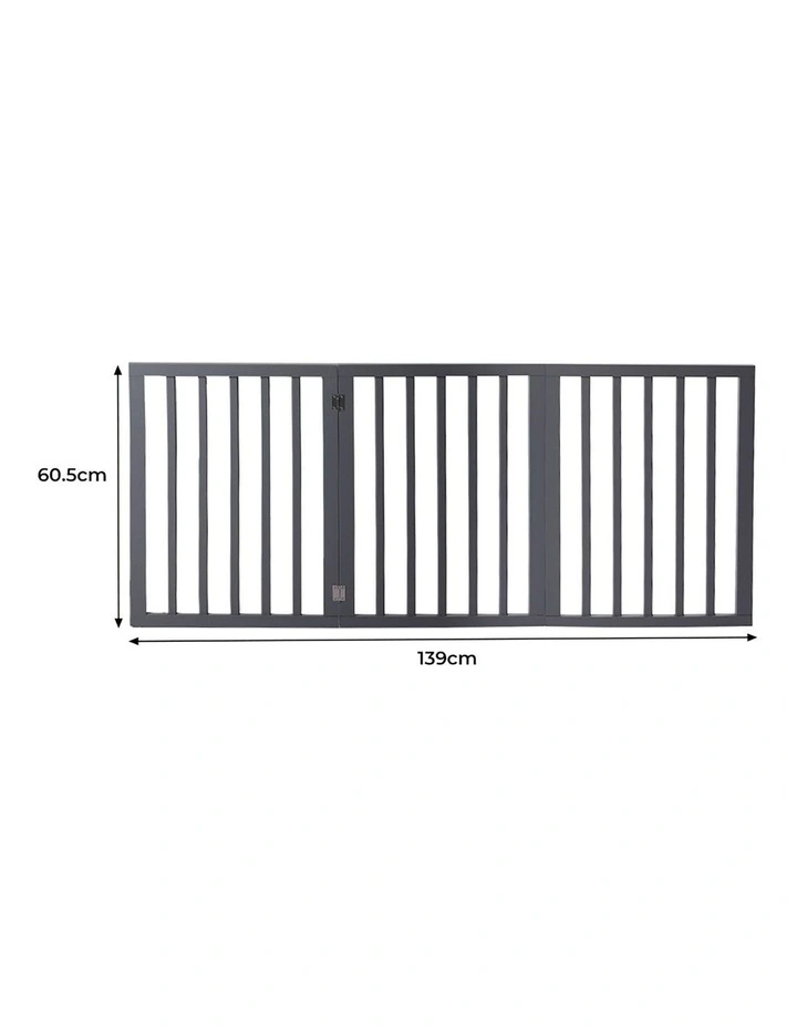Wooden Dog Fence 3 Panel in Grey image 3