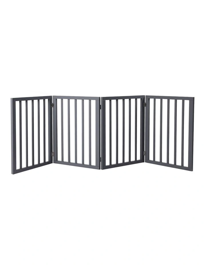 4 Panel Wooden Dog Fence in Grey image 1