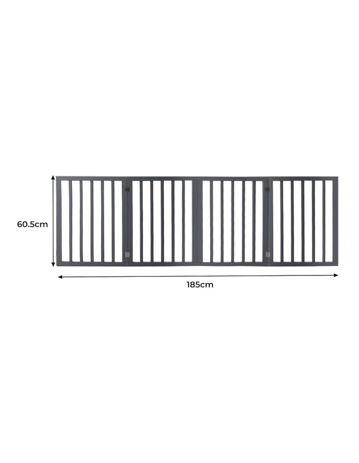 4 Panel Wooden Dog Fence in Grey image 3