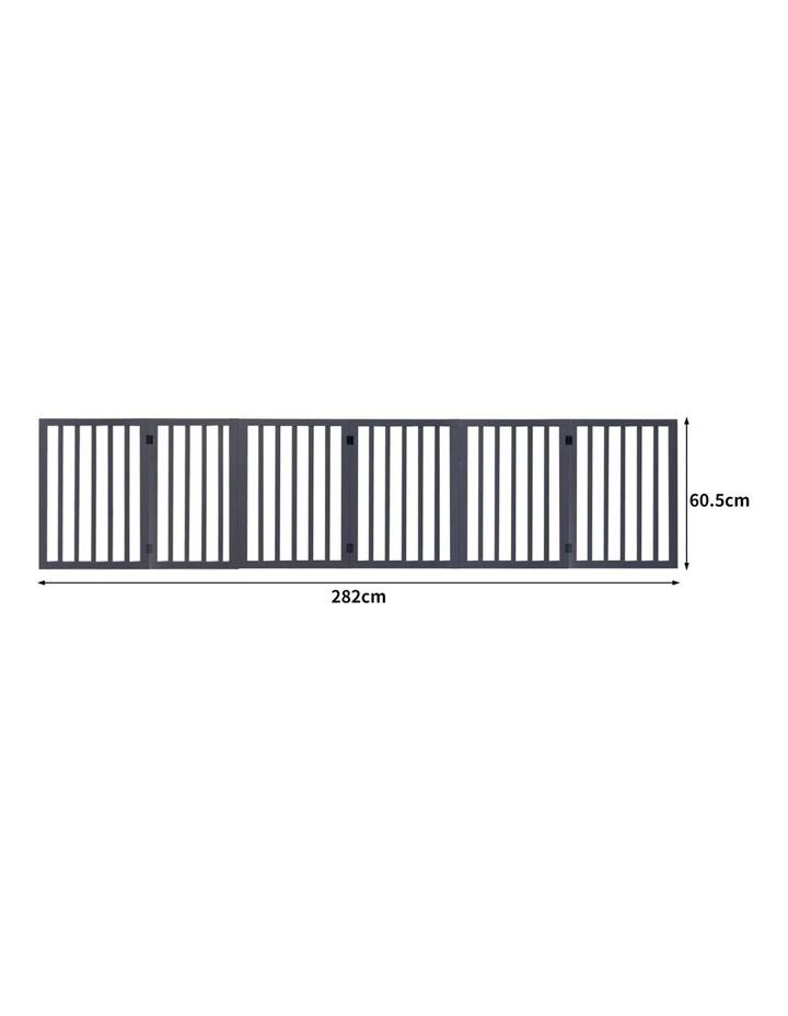 6 Panels Wooden Dog Fence in Grey image 3