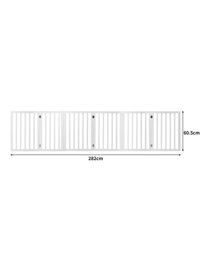 6 Panels Wooden Dog Fence in White image 3