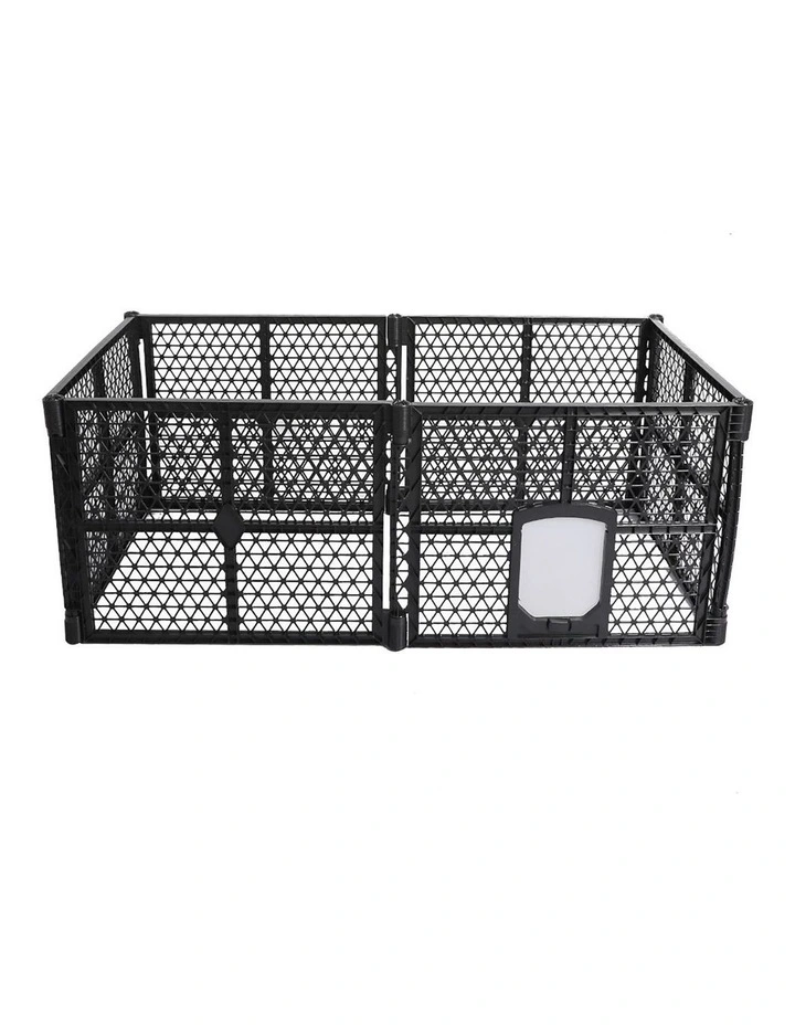 Folding Playpen 6 Panels in Black image 1