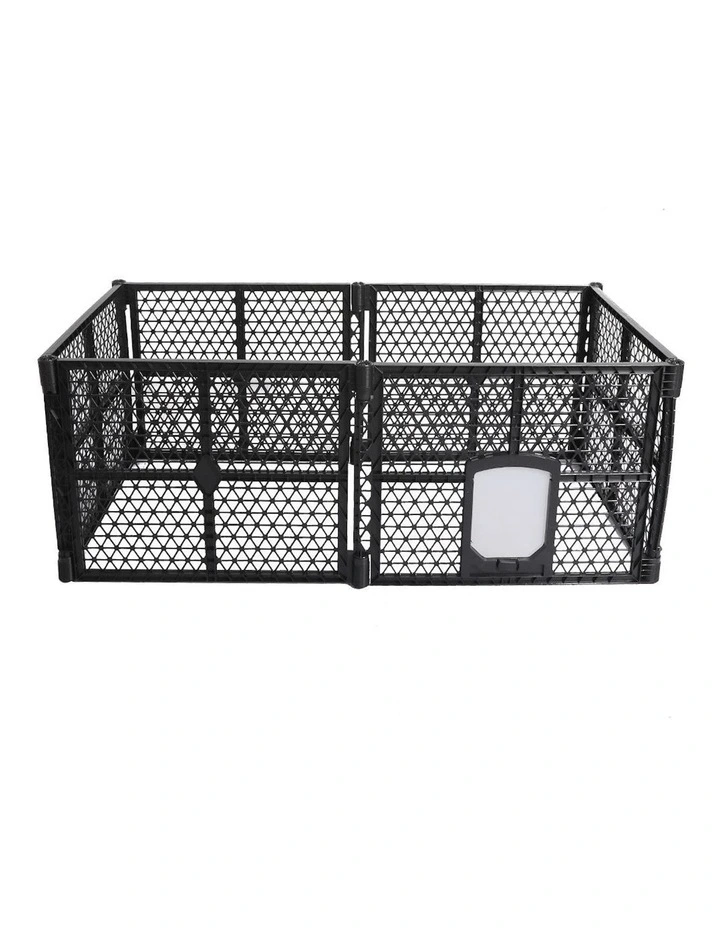 Folding Playpen 6 Panels in Black image 1