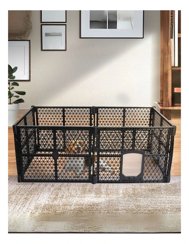 Folding Playpen 6 Panels in Black image 2