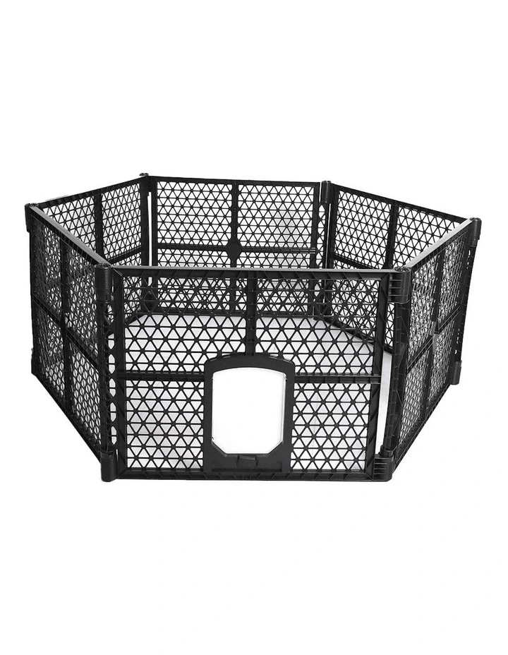 Folding Playpen 6 Panels in Black image 2