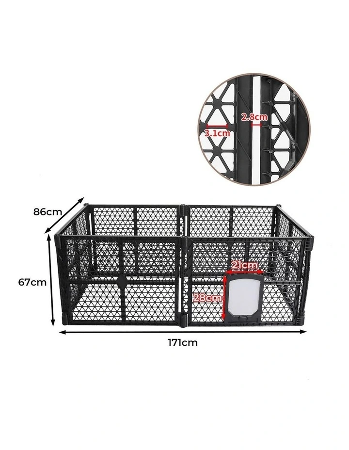 Folding Playpen 6 Panels in Black image 3