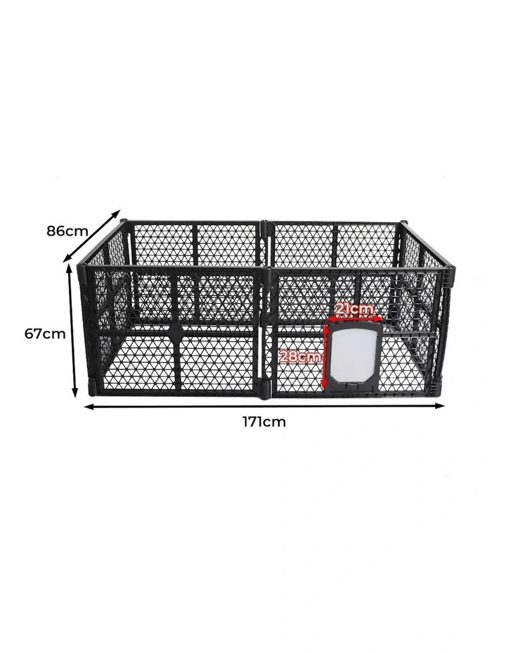 Folding Playpen 6 Panels in Black image 3