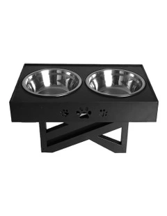 Elevated Pet Feeder in Black
