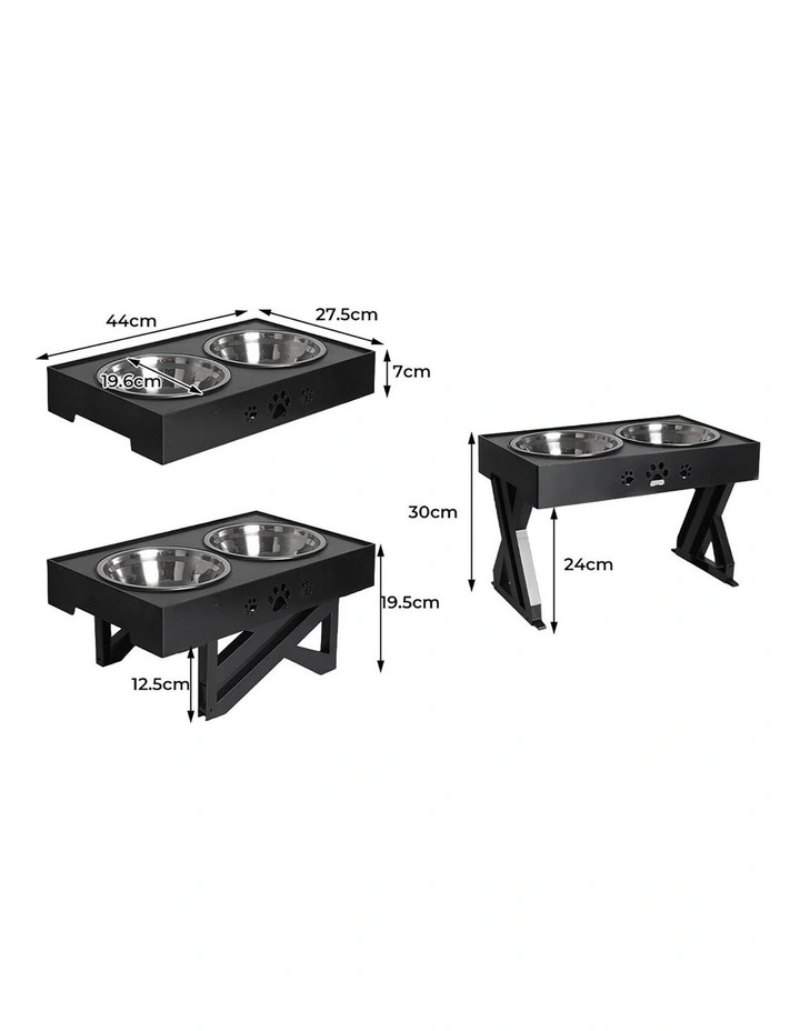 Elevated Pet Feeder in Black image 3