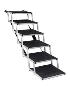 6 Steps Dog Ramp in Black