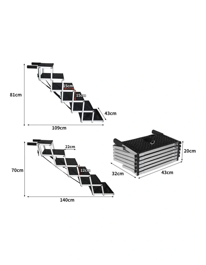 6 Steps Dog Ramp in Black image 3