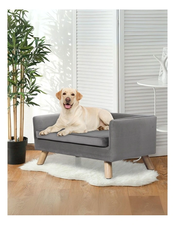 PaWz 80x43x35cm Large Pet Sofa Couch In Grey image 2
