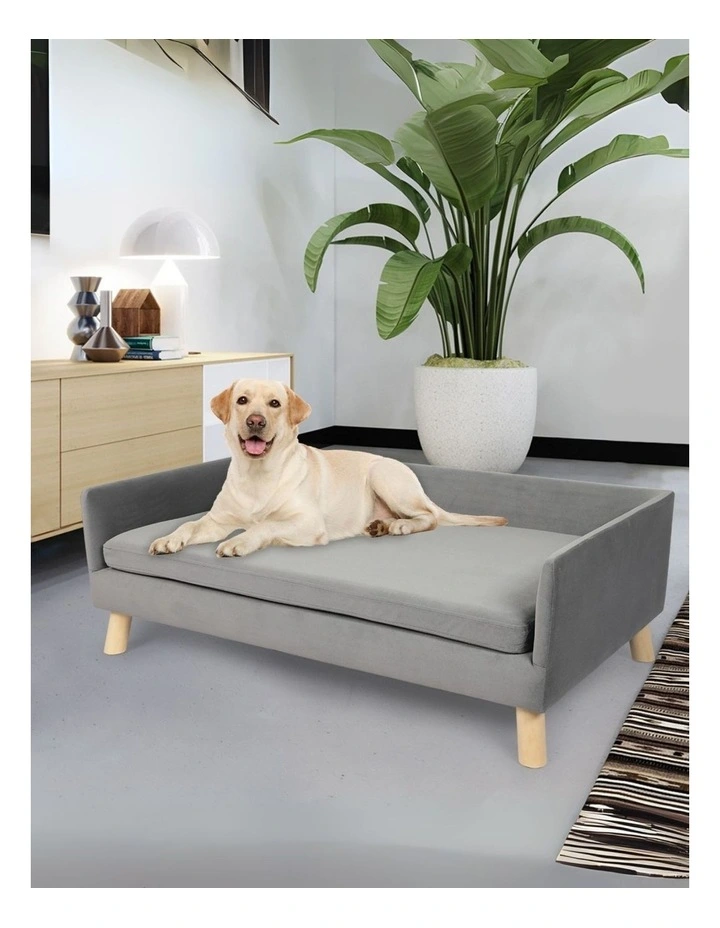 PaWz 96x58x5cm Large Pet Sofa Couch In Grey image 2