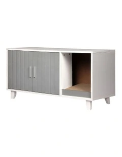 Enclosed Cat Litter Cabinet Box in Grey