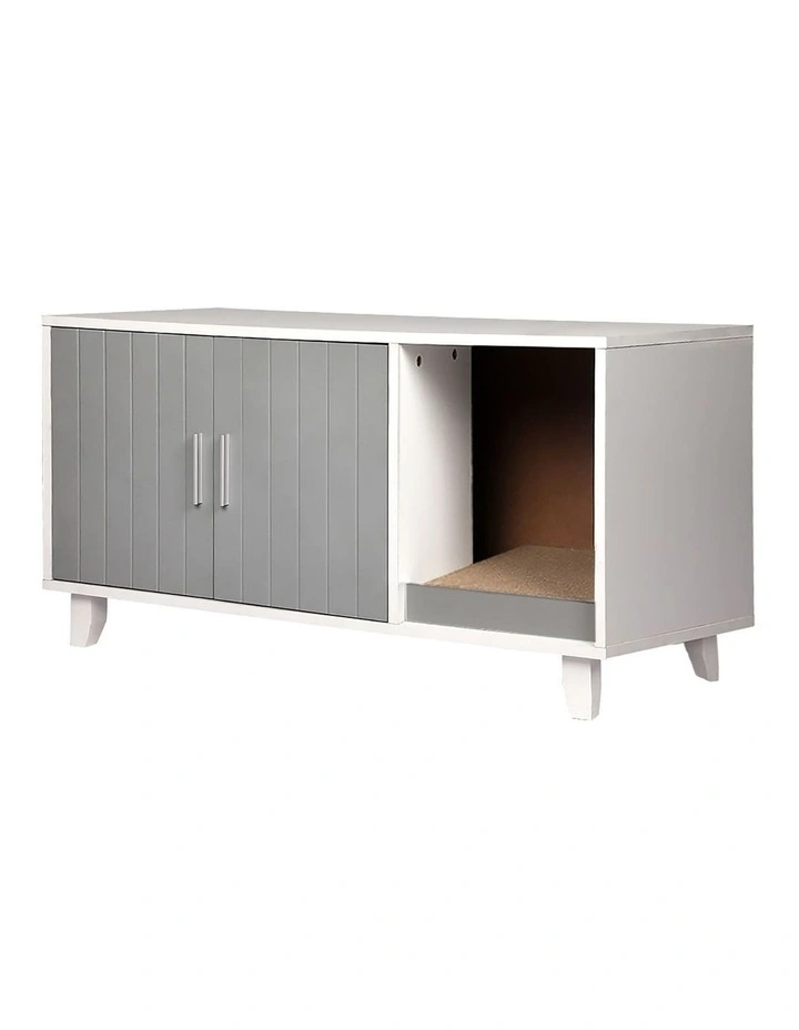Enclosed Cat Litter Cabinet Box in Grey image 1