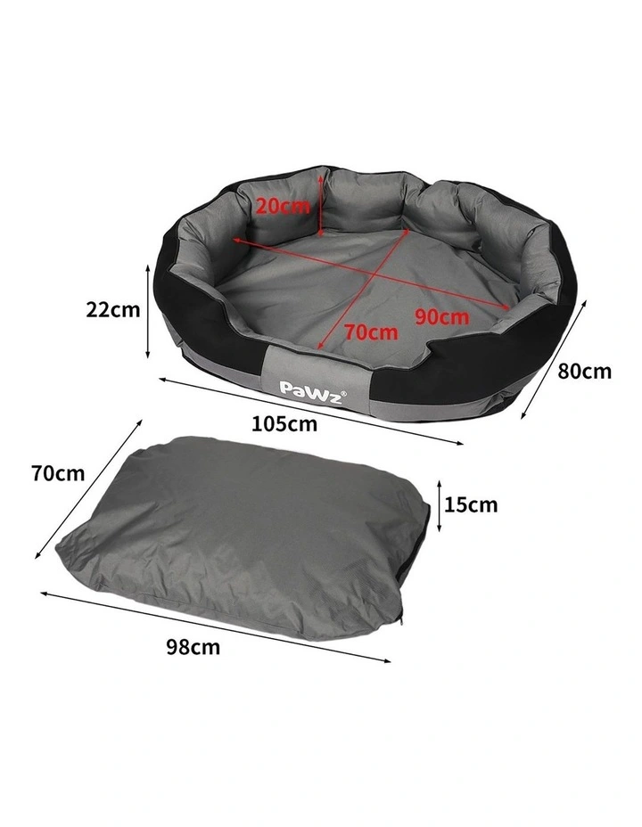 Large Waterproof Pet Bed in Grey/Black image 3