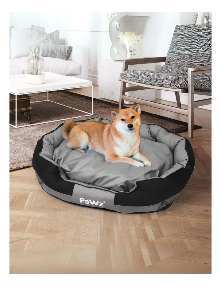 Medium Waterproof Pet Bed in Grey/Black image 2
