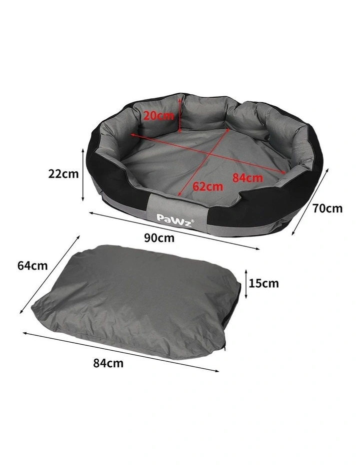 Medium Waterproof Pet Bed in Grey/Black image 3