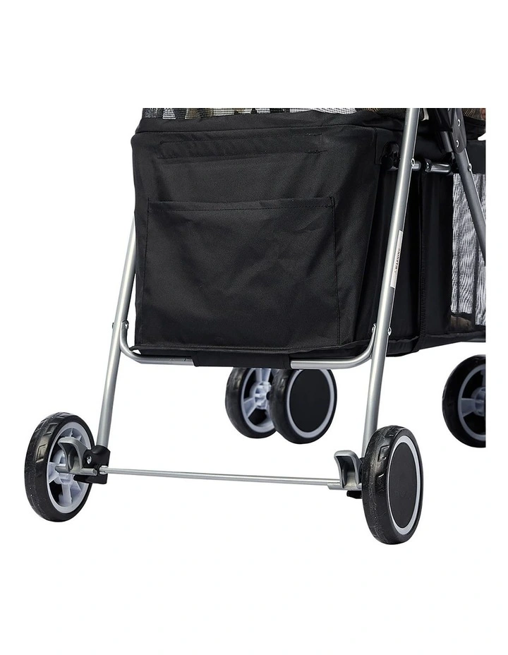 Large Pet Stroller 4 Wheels Pram in White image 5