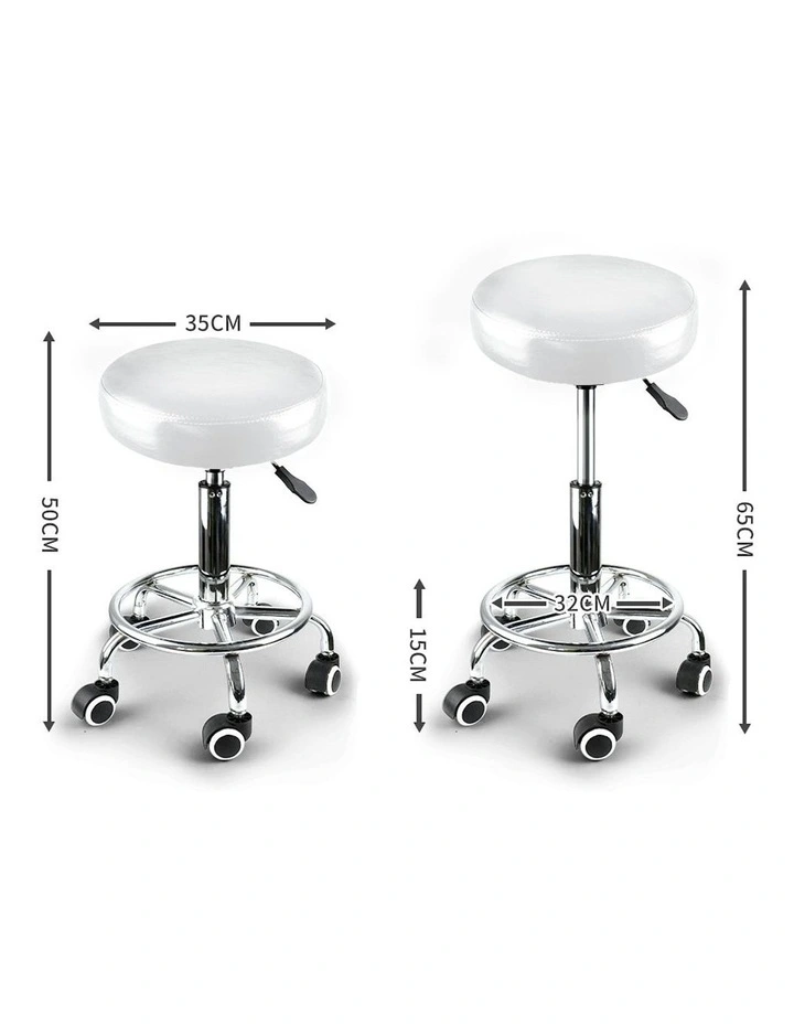 Round Swivel Salon Stool in Silver image 2