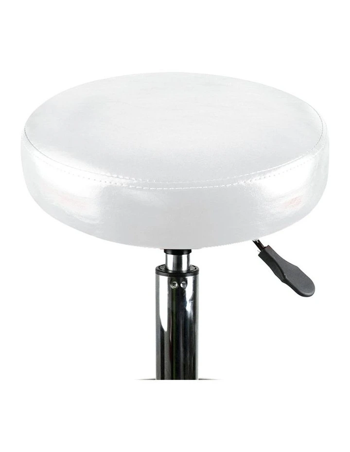 Round Swivel Salon Stool in Silver image 3
